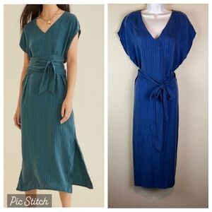 amour vert adinah midi dress navy blue